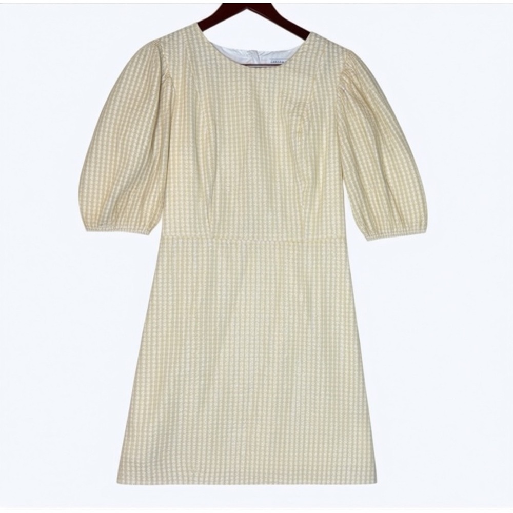 English Factory Mini Dress Size S Yellow Gingham Puff Sleeve Cottagecore Picnic